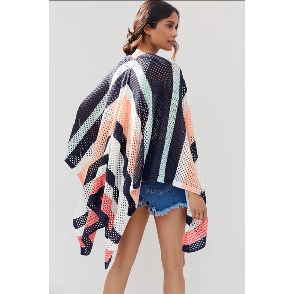 Anthropologie Striped Crochet Kimono NWT - Picture 2 of 6
